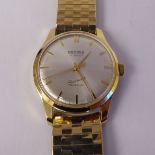 A 1960s Bernex Barracuda Incablock gold plated stainless steel cased bracelet watch,