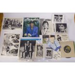 Rock music related printed ephemera bearing signatures: to include 'Rocky Sharpe & The Replays',