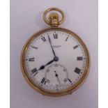 A JW Benson 9ct gold cased pocket watch,