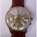 A 1960s Ling Tolemeter Chronograph gold plated stainless steel cased wristwatch,