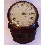 A late Victorian mahogany cased drop dial timepiece;