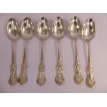 A set of six mid Victorian Scottish silver Queen's pattern dessert spoons WC Glasgow 1880