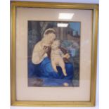 Late 19thC Continental School - a mother and child in a garden setting,