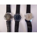 Three 1960s Watra stainless steel cased wristwatches,