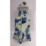 A 20thC Chinese porcelain vase of hexagonal bell design,