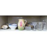 Decorative and domestic ceramics and glassware: to include a Radford pottery jug,