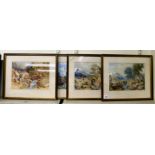 In the manner of AP Hoare - four 19thC European landscapes watercolours bears inscriptions verso