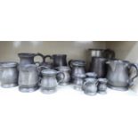 18thC and later pewter tankards various sizes and forms OS3