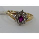A 9ct gold and diamond cluster ring 11
