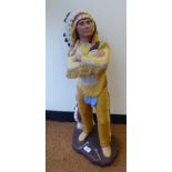 A painted composition figure, a Native American,