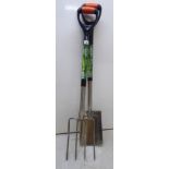 A Green Blade stainless steel garden fork and spade SR