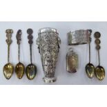 Chinese white metal and other collectables: to include presentation spoons stamped 800 11