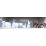 Lladro porcelain and other ceramics: to include a rabbit 4.