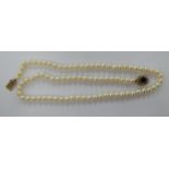 A single row, cultured pearl necklace,