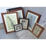 19thC and later framed pictures: to include four late Victorian Vanity Fair Spy prints 7'' x 11''