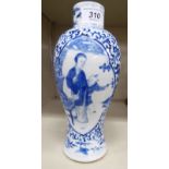 A late 19thC Chinese porcelain vase of waisted baluster form,