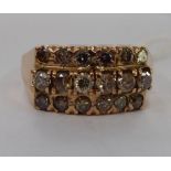 An 'antique' gold coloured metal ring,