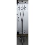 A modern chromium plated hat and coat stand,