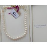 A Robert Gatward single row cultured pearl necklace,