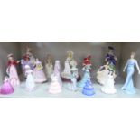 Ceramic figures: to include a Royal Doulton china example 'Princess Diana' 8''h LSM