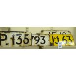 Early 20thC printed metal number plates and signs various sizes OS8