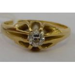 An 18ct gold gypsy design diamond solitaire ring 11