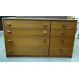 A modern Stag teak eight drawer dressing chest 28''h 47''w RAF