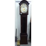 A modern mahogany cased granddaughter clock;