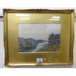 A Fraser - a study of The River Ouse watercolour bears a signature 8'' x 12'' framed HLSM