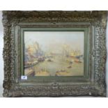 Evert Moll - 'Rotterdam Harbour' oil on canvas bears a signature 11'' x 15'' framed SR