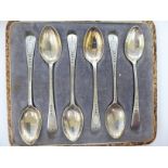 A set of six silver teaspoons London 1918 cased 11