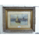 OC Wyatt - a Dutch canal scene watercolour bears a signature 7'' x 12'' framed HLSM