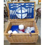 A 'vintage' design Optima wicker picnic hamper 14''h 22''w S