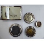 Five similar silver photograph frames mixed marks various sizes CS