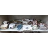 Decorative and domestic ceramics: to include a late Victorian china part tea set,