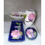 Four pieces of Moorcroft Magnolia pattern china: to include an oval bowl 9''w OS2