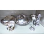 Silver plated tableware: to include two oval entree dishes;
