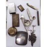 Silver and white metal collectables: to include a card case Birmingham 1905 11