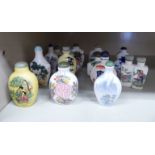 Fourteen modern Chinese porcelain snuff bottles OS5