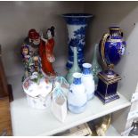 Decorative ceramics: to include a pair of modern Oriental porcelain, ovoid shaped vases,