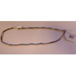 A silver bar link necklet and matching bracelet,