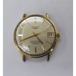 A Longines Flagship yellow metal plated cased wristwatch,