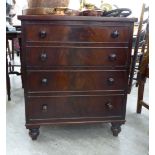 A late Victorian mahogany commode, fashioned as a four drawer dressing chest,