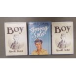 Three books: Roald Dahl 'Going Solo' and 'Boy' (two copies) First Editions,