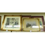 Four various 19thC framed prints: to include a study of a chambermaid from the 'Peoples Portfolio'
