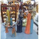 Modern collectables: to include composition groups, tribal men and women,