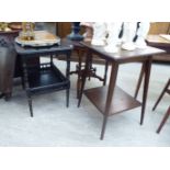 Small furniture: to include a 1920s stained oak two tier hall table,