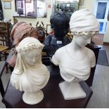 Interior decorator' items: to include a painted ceramic bust,