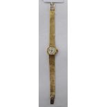 A lady's 9ct gold cased Omega wristwatch,