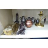 Metalware: to include a late Victorian cast iron door knocker and letter box,